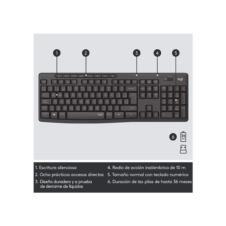 Combo Teclado y Mouse Logitech Mk295 Silent