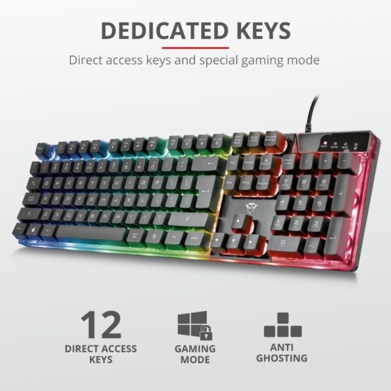 Teclado Gamer Trust Azor Gxt 835 / Idioma Ingles - Imagen 3
