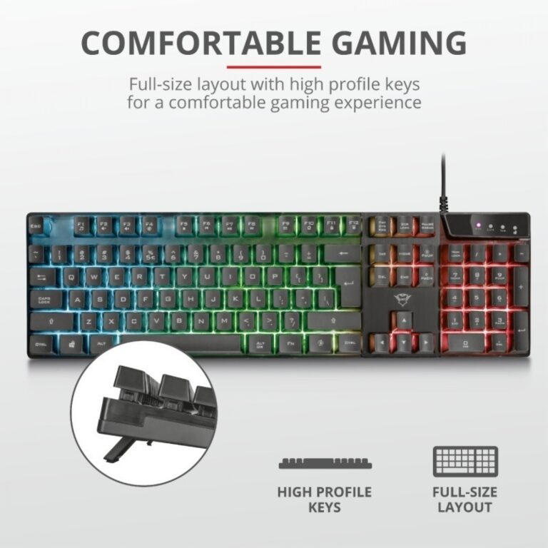 Teclado Gamer Trust Azor Gxt 835 / Idioma Ingles - Imagen 2
