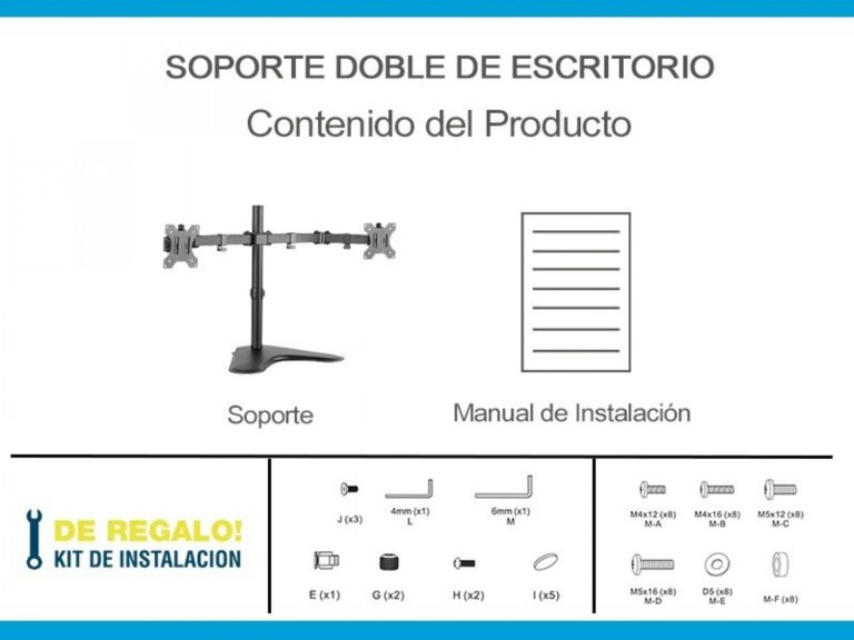 Soporte Intelaid De Escritorio Doble Monitor Con Base 13/32 Max 8Kg It-Db88Vd - Imagen 4
