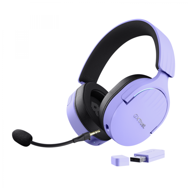 Auricular Gamer Trust Fayzo Wireless Purple Gxt491P - Imagen 5