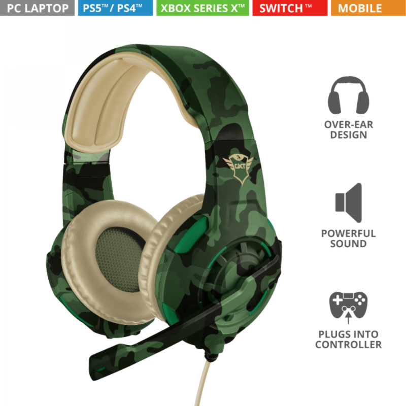 Auricular Gamer Trust Radius Gxt310C Jungle - Imagen 4