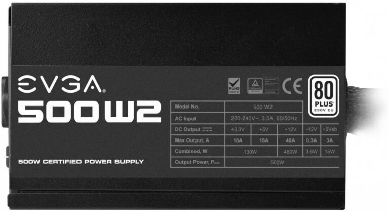 Fuente Gamer Evga 500W W2 80 Plus - Imagen 4