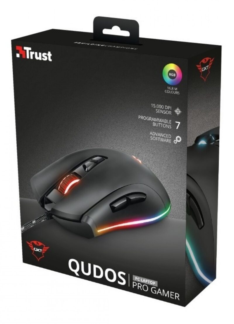 Mouse Gamer Trust Qudos Rgb Gxt900 - Imagen 3