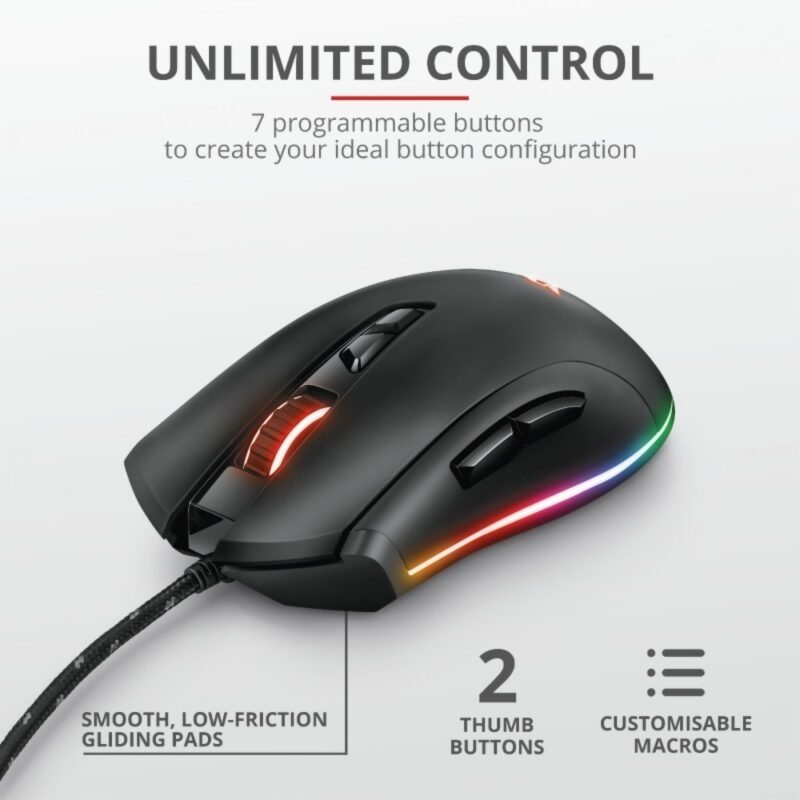 Mouse Gamer Trust Qudos Rgb Gxt900 - Imagen 5