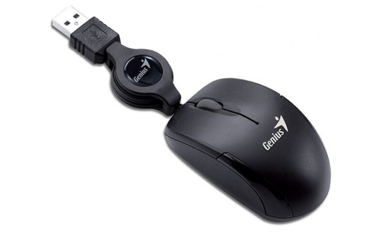 Mouse Genius Micro Trav Retrac Black - Imagen 3