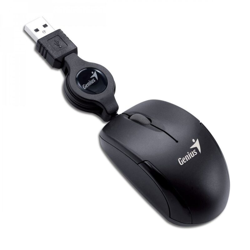 Mouse Genius Micro Trav Retrac Black - Imagen 2