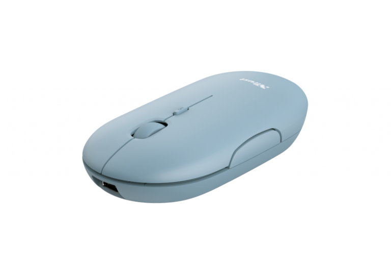Mouse Trust Puck Wrl Rchrgable Blue - Imagen 2
