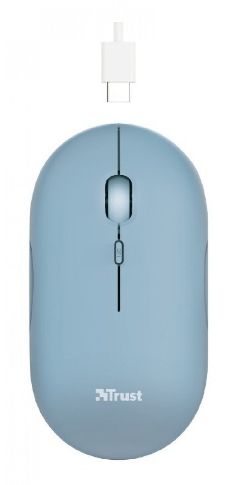 Mouse Trust Puck Wrl Rchrgable Blue - Imagen 4