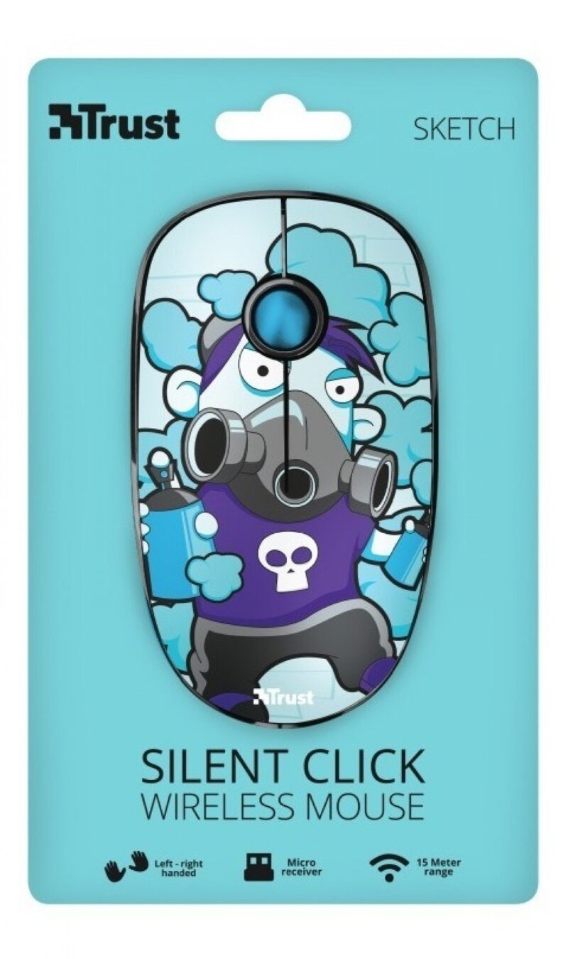 Mouse Trust Sketch Silent Wireless Blue - Imagen 7