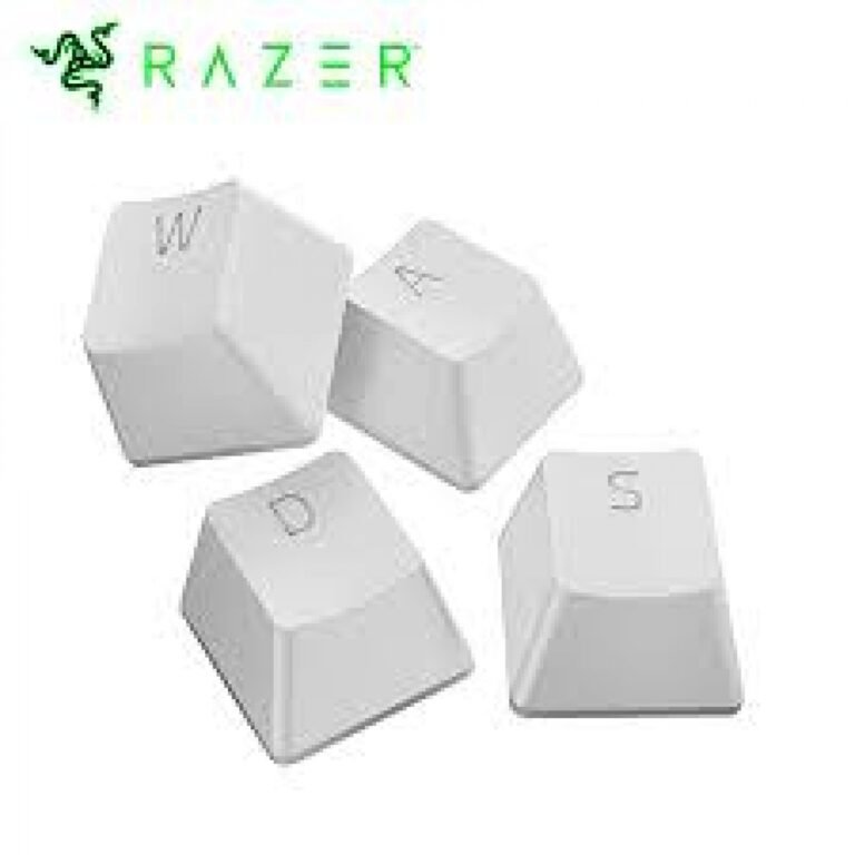 White Razor Keycaps Razer Keycap Set Pbt Mercury White - ThunderBolt