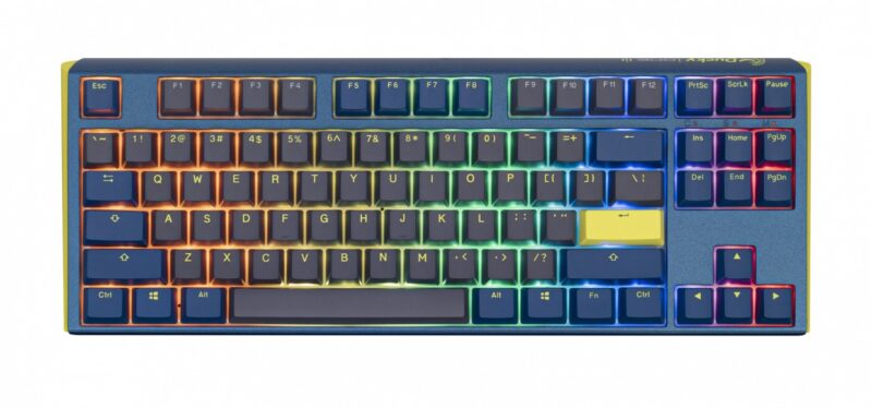 Teclado Mecanico Ducky One 3 Tkl Daybreak Teclas Azules Interruptor Azul Ingles Pbt Doble Disparo Sin Costuras Estuche Superior Azul Estuche Inferior