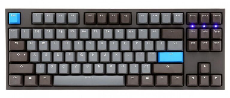 Teclado Mecanico Ducky One 2 Tkl Skyline Teclas Gris Oscuro Interruptor Rojo Ingles Pbt Doble Disparo Sin Costuras Estuche Gris Sin Led - Imagen 2