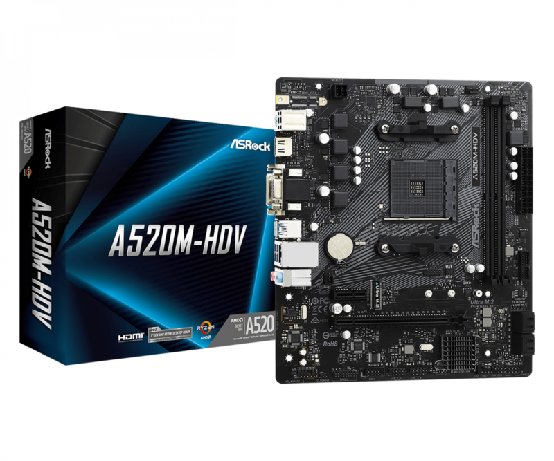 Mother Asrock (Am4) A520M-Hdv