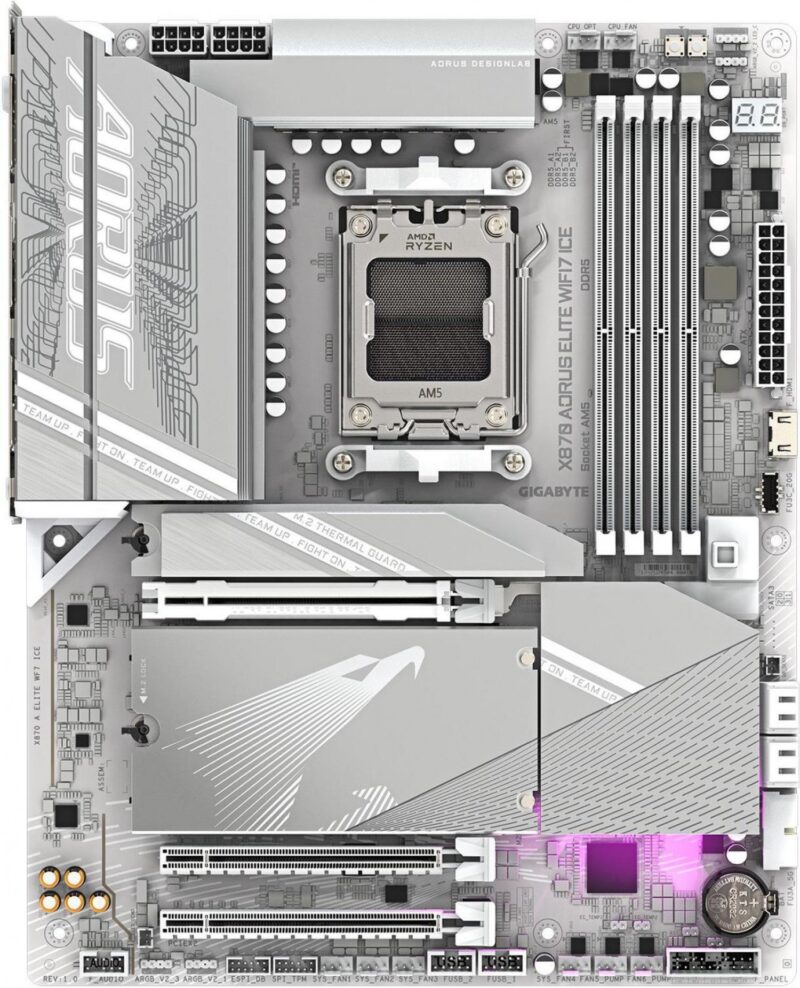 Mother Gigabyte (Am5) X870 A Elite Wf7 Ice - Imagen 3