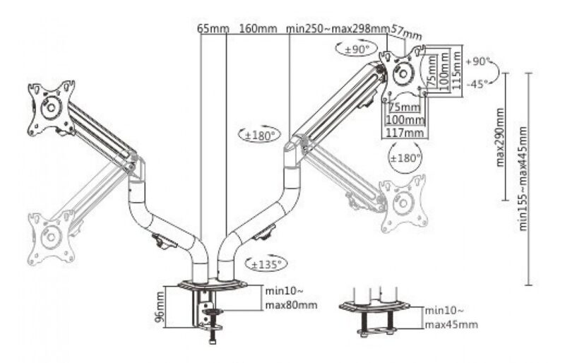 Soporte Intelaid Doble Monitor Escritorio 17 A 32 It-Dgb2E - Imagen 2