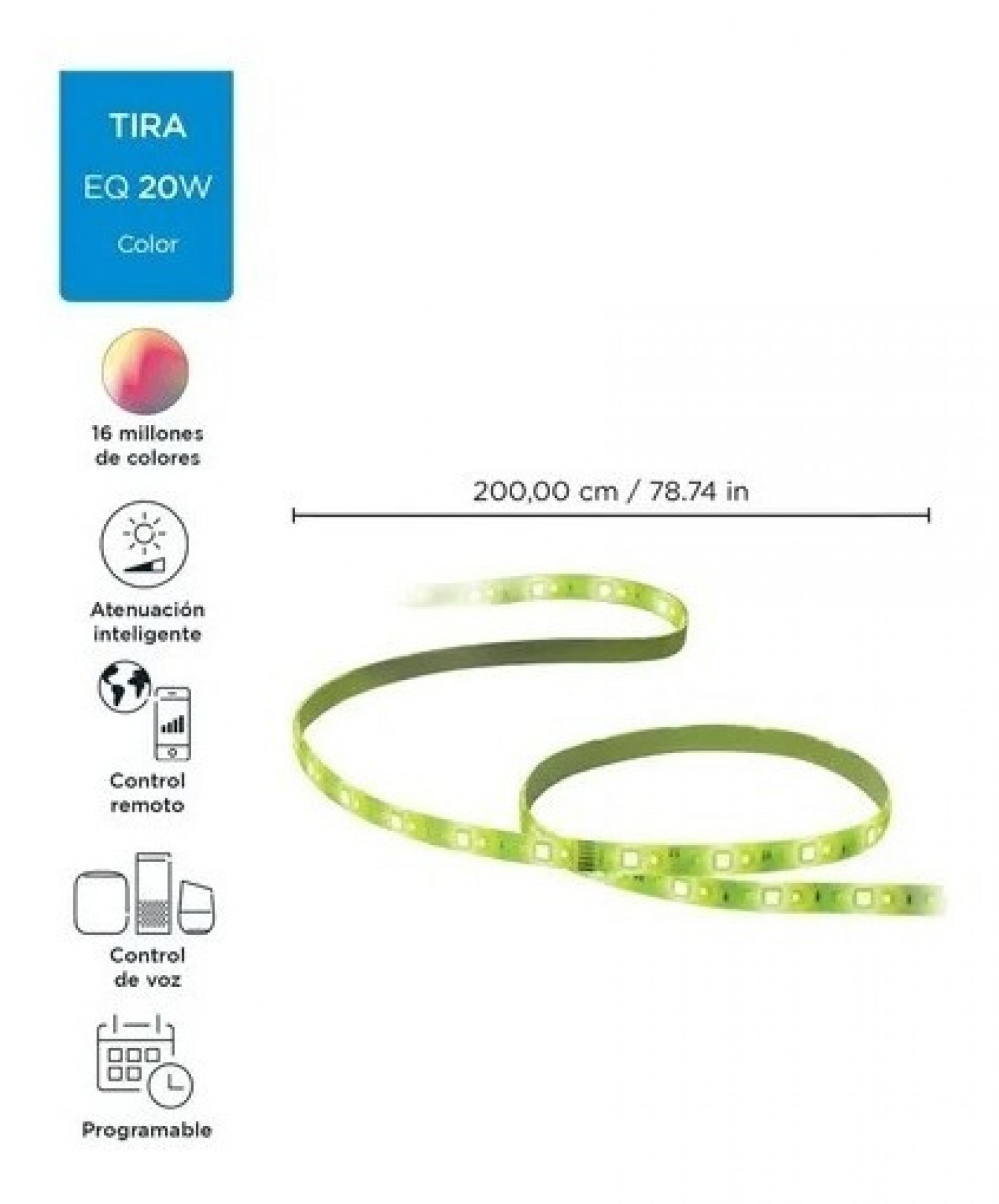 Accesorios Wiz Hue Cable 2M Rgb Ledstrip Starkit Type-C - Imagen 3