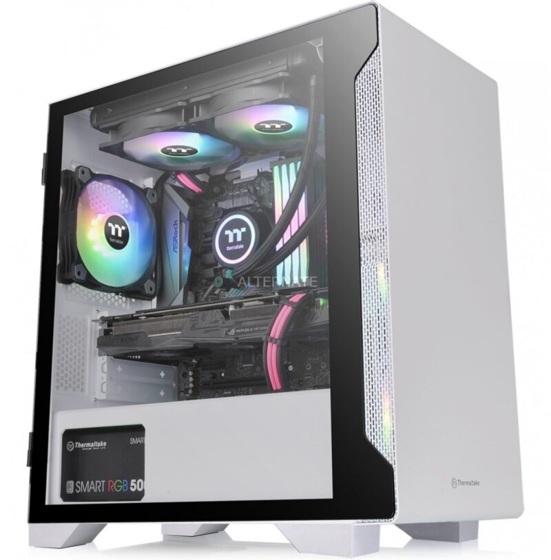 Gabinete Thermaltake S100 Tg Snow White Tempered Glass