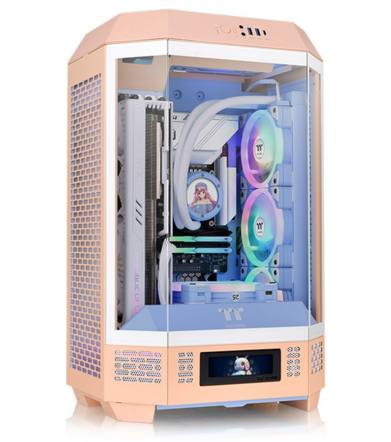 Gabinete Thermaltake The Tower 300 Peach Fuzz Tempered Glass