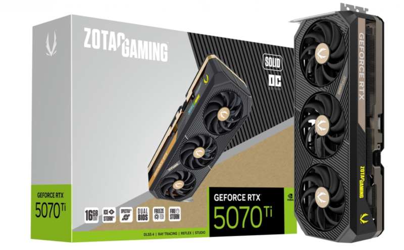 Placa De Video Zotac Rtx 5070Ti Solid Oc 16Gb Gddr7 - Imagen 2