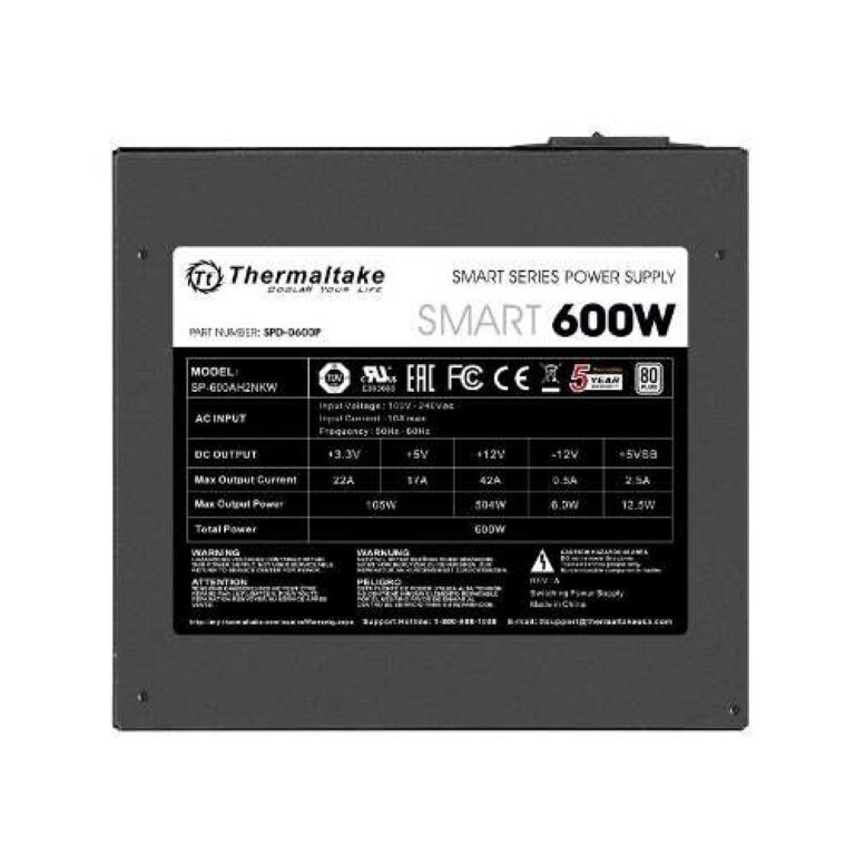 Fuente Gamer Thermaltake Smart White 600W 80 Plus - Imagen 10