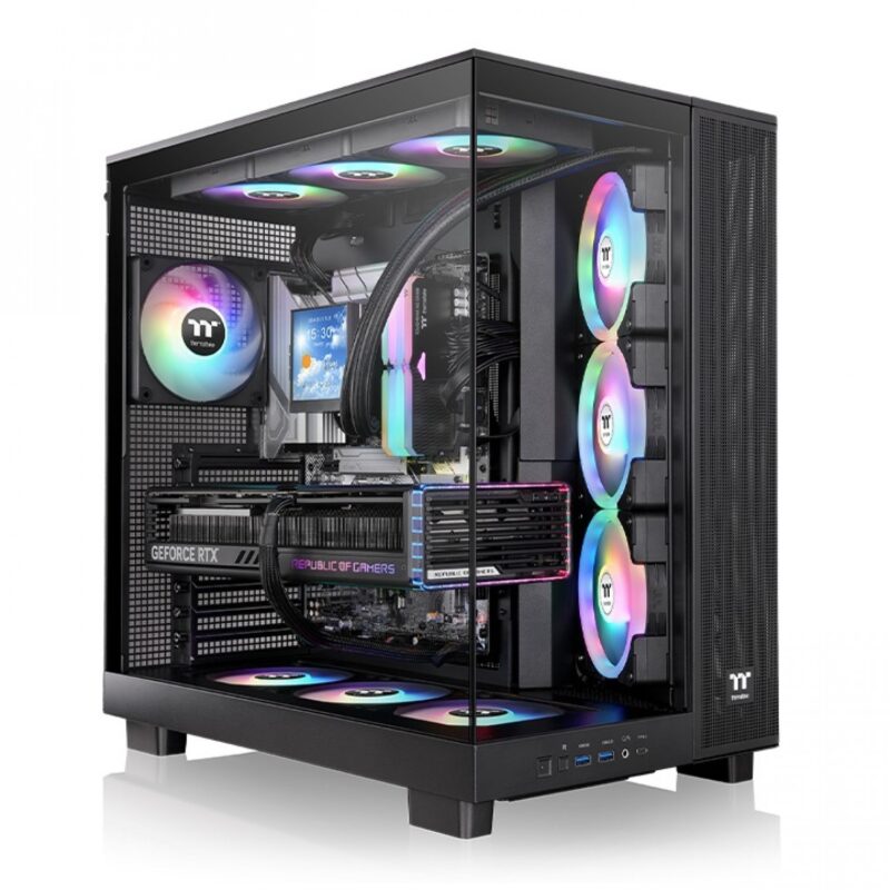 Gabinete Thermaltake View 380 Xl Tg Argb Black Tempered Glass