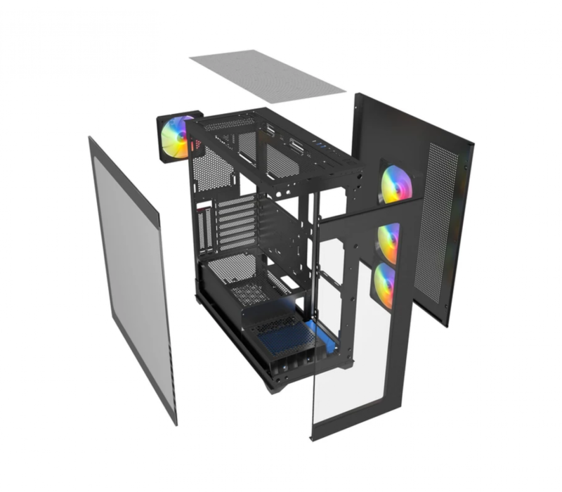 Gabinete Gamer Raidmax Infinita I800 Fishtank Tg Rgb - Imagen 7