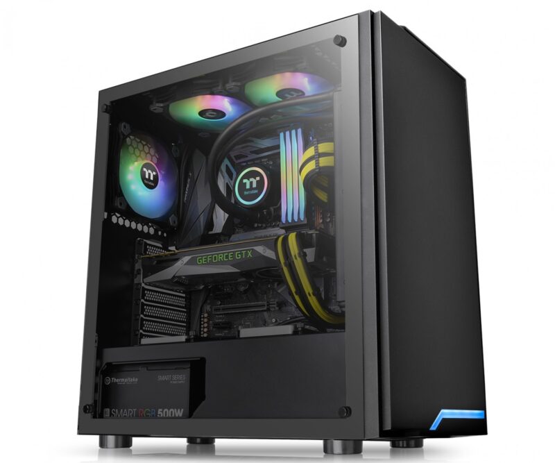 Gabinete Thermaltake H100 Tg Black Blue Led - Imagen 5