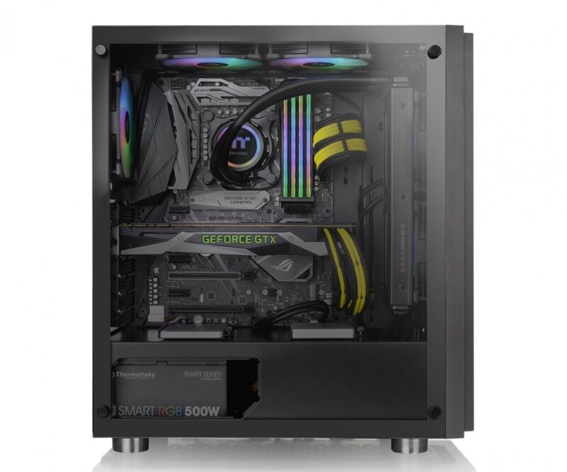 Gabinete Thermaltake H100 Tg Black Blue Led - Imagen 7