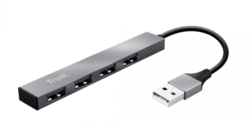 Trust Halyx Mini Hub Usb 4 Puertos  Aluminio