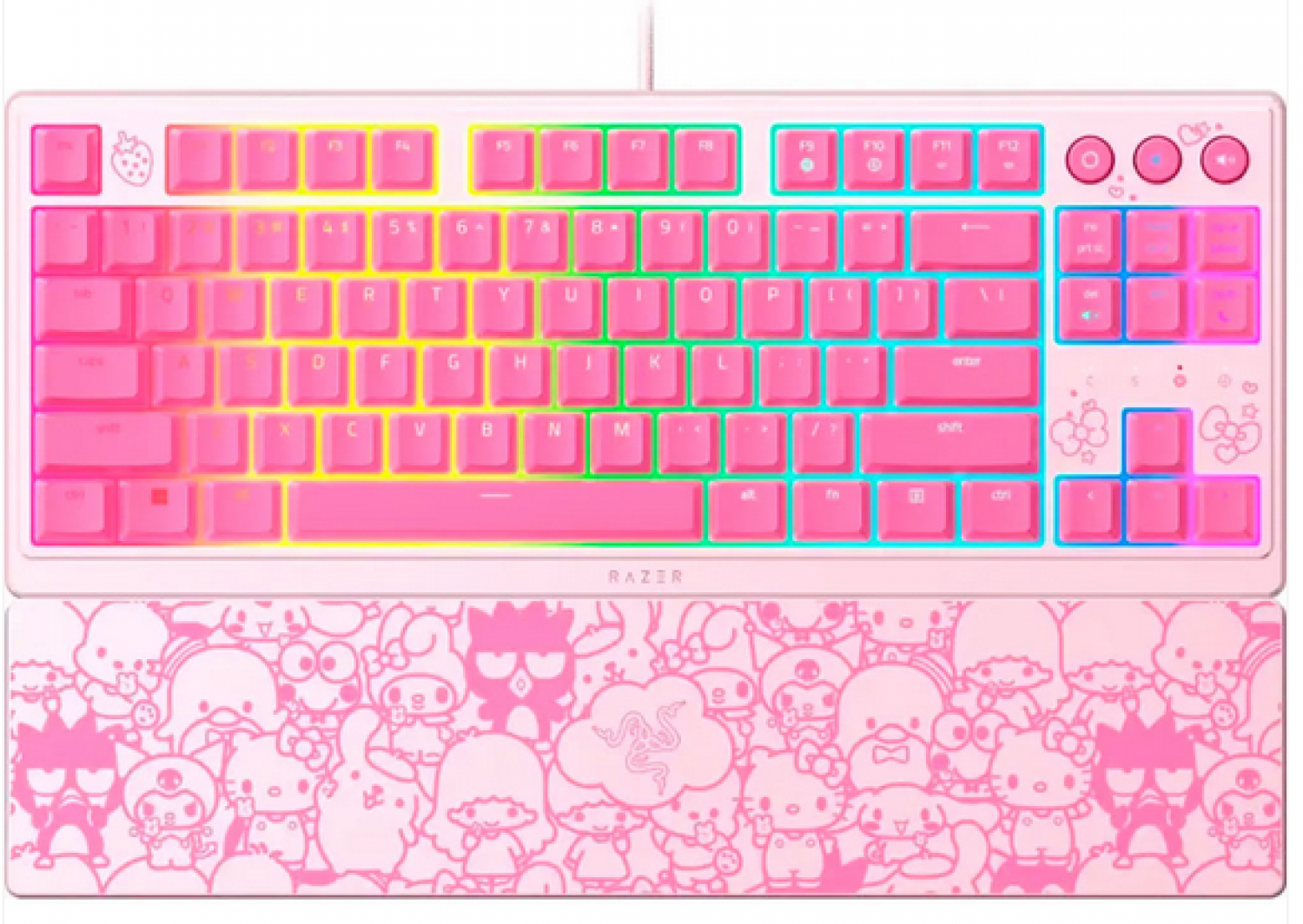 Teclado Gamer Razer Ornata V3 Tkl Hello Kitty Edition