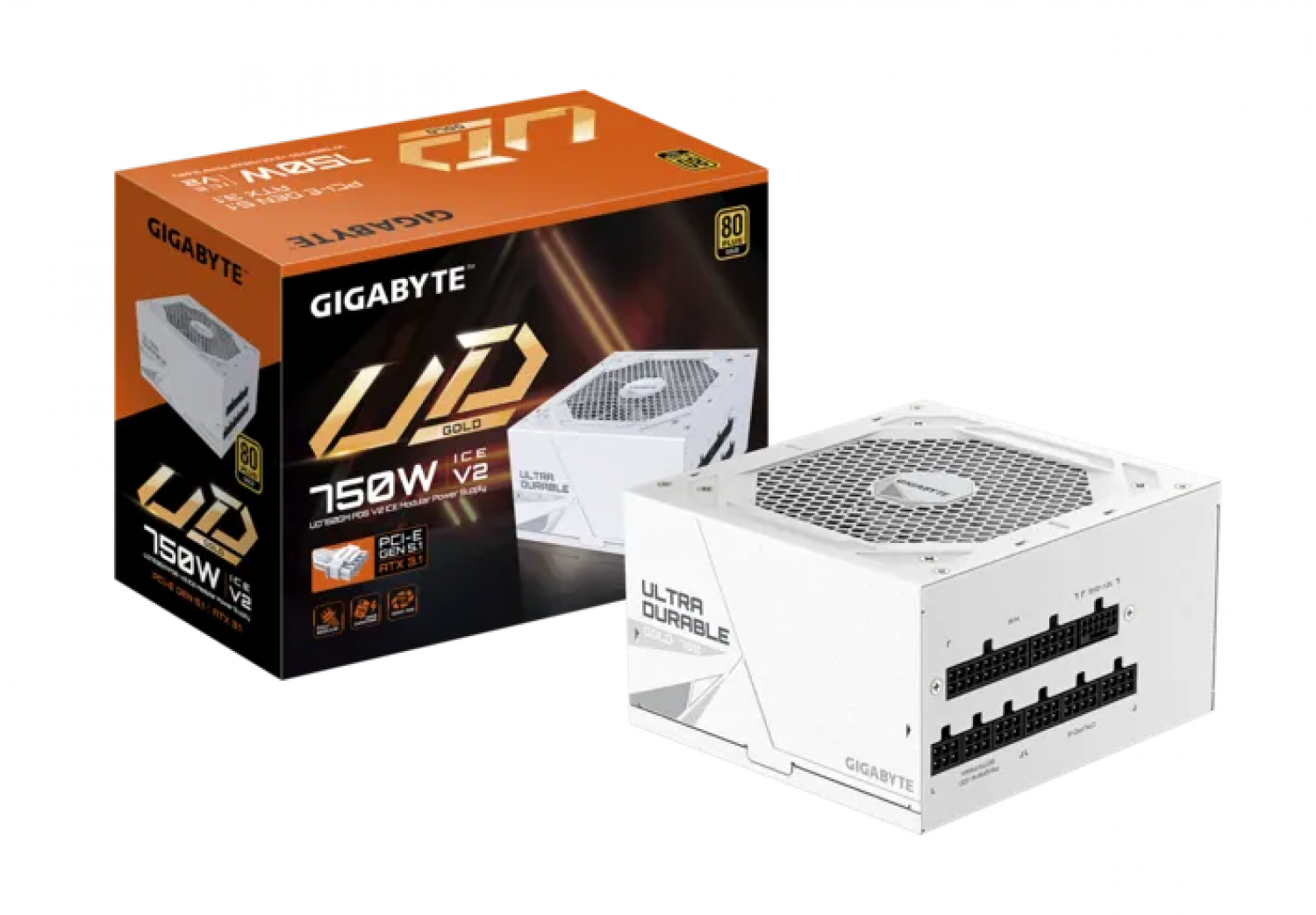 Fuente Gamer Gigabyte 750W Pg5 Ice 80 Plus Modular Gold - Imagen 2