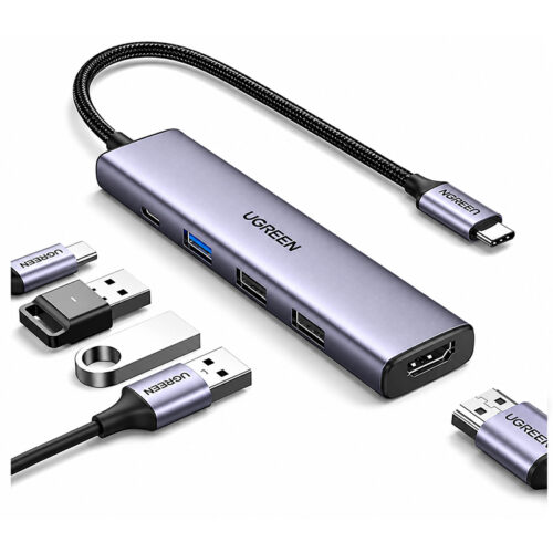 Hub Multipuerto Usb C 5 En 1 Usb 3.0 Hdmi 4k 100w Ugreen