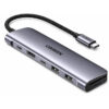 Hub Multipuerto Usb C 7 En 1 Hdmi 4k Usb 3.0 Sd 100w Ugreen Plateado