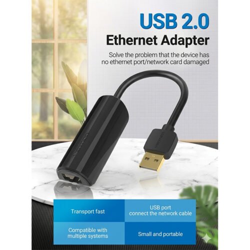 Adaptador Usb 2.0 Macho A Red Lan 10 / 100 Mbps Rj45 Vention