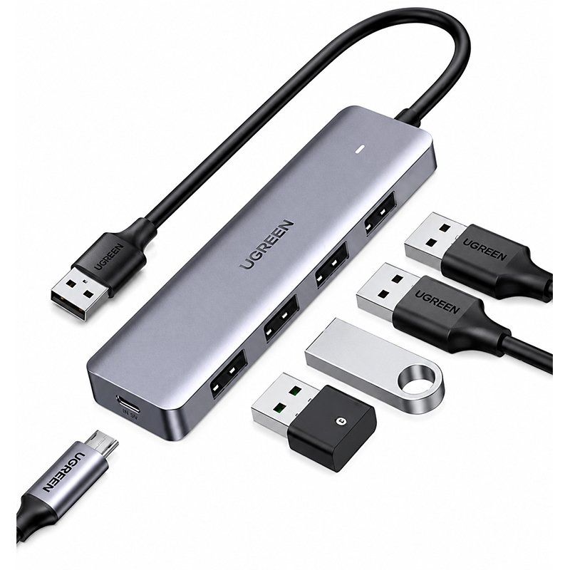 Hub Multipuerto 4 En 1 Usb A 4 Puertos Usb 3.0 5gbps Ugreen