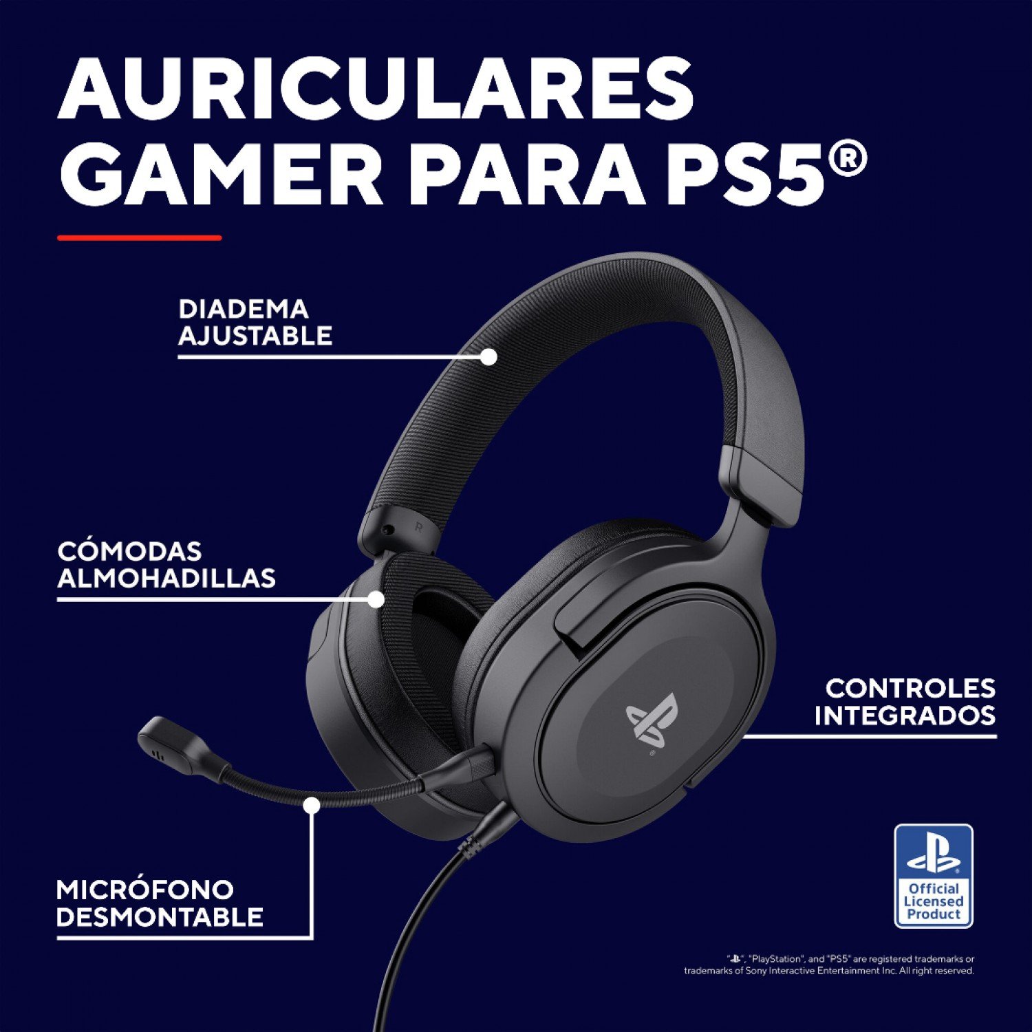 Auricular Gamer Gxtrust 498 Forta Para Ps5 Con Licencia Oficial Negro - Imagen 6