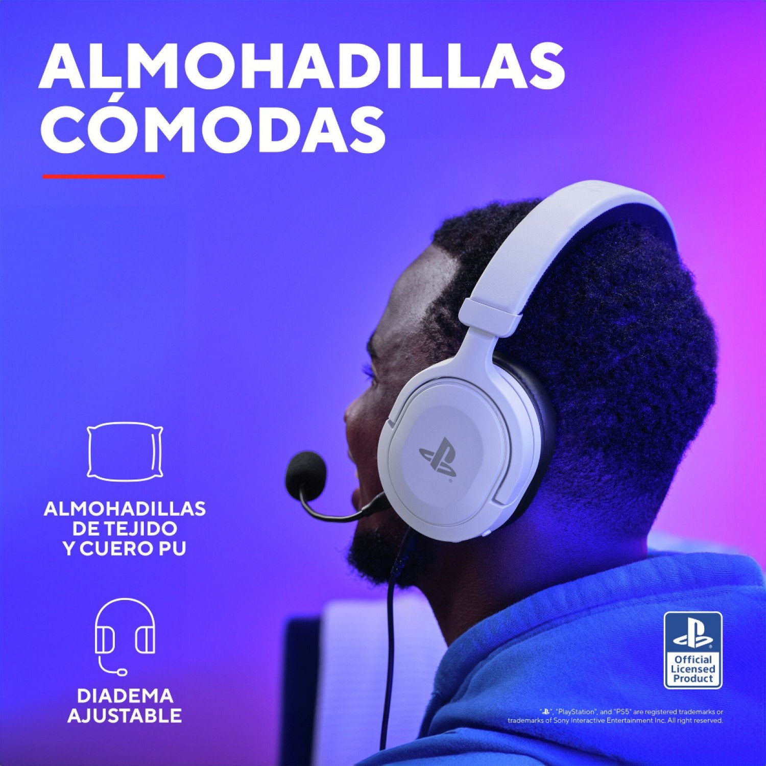 Auricular Gamer Gxtrust 498W Forta Para Ps5 Con Licencia Oficial Blanco - Imagen 8