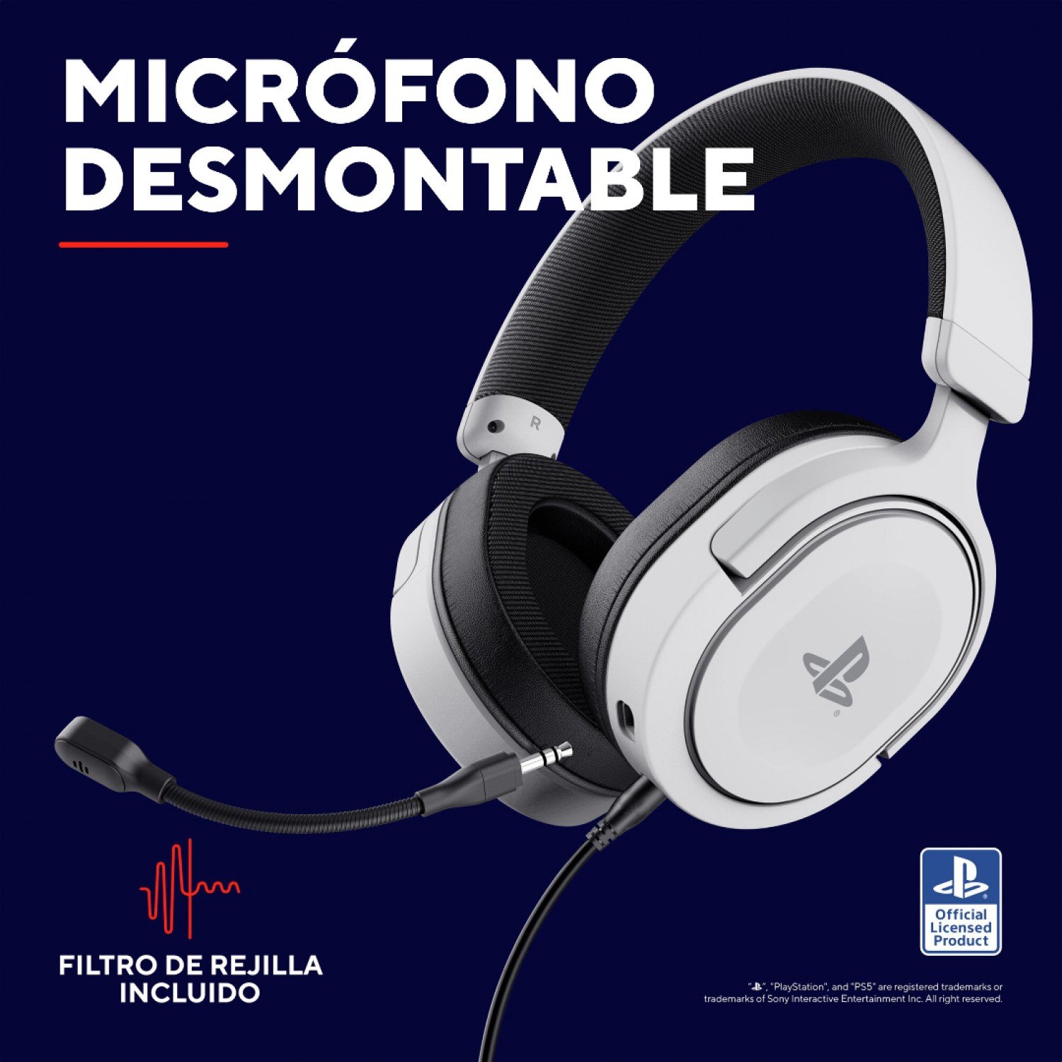 Auricular Gamer Gxtrust 498W Forta Para Ps5 Con Licencia Oficial Blanco - Imagen 10