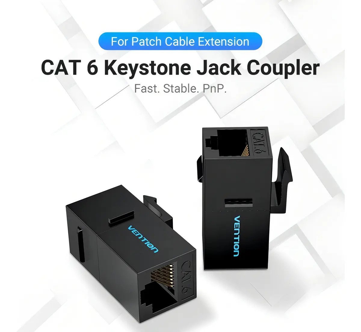 Adaptador Union Ficha Cat6 Utp RJ45 Hembra Vention - Imagen 6