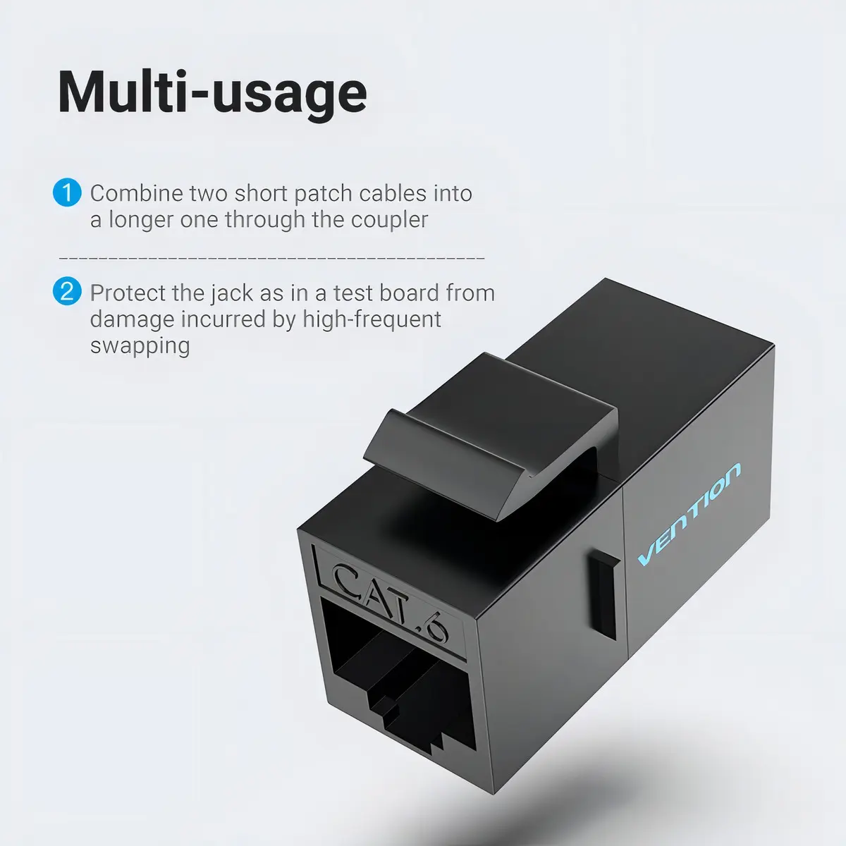 Adaptador Union Ficha Cat6 Utp RJ45 Hembra Vention - Imagen 4