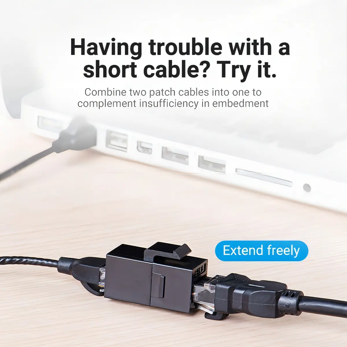 Adaptador Union Ficha Cat6 Utp RJ45 Hembra Vention - Imagen 3