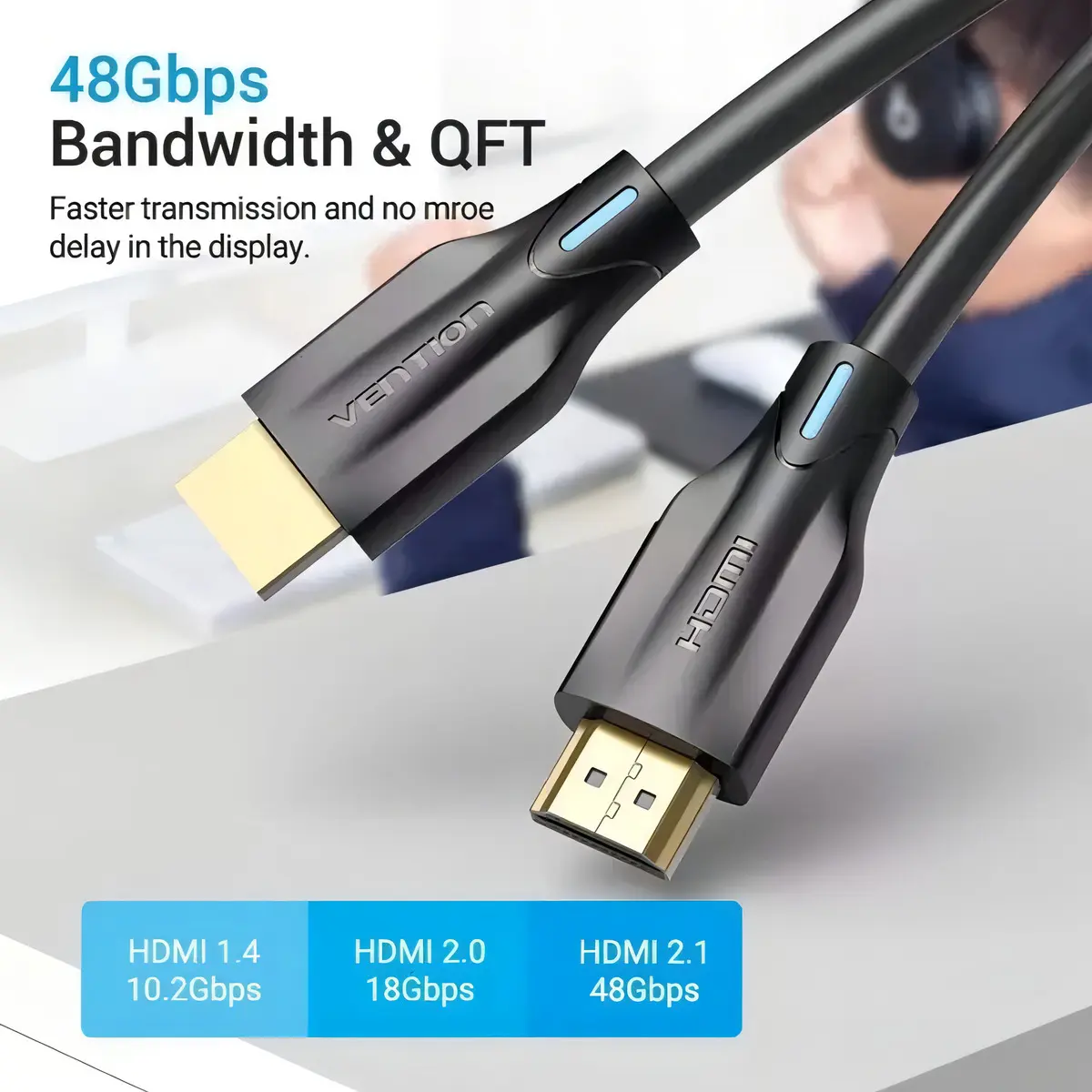 Cable HDMI 2.1 Vention AANBF 8K 48Gbps 1 M - Imagen 3