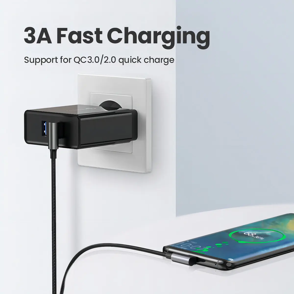 Cable Usb-C Ángulo 90° Ugreen Space Gray 1m - Imagen 4