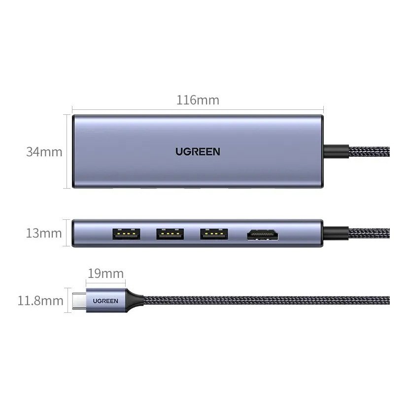 Hub Multipuerto 6 En 1 Ugreen 20956A USB-C - Imagen 5