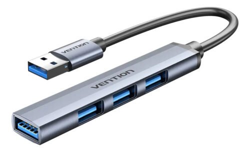 Mini Hub Usb 3.0 Vention 4 En 1 Aluminio 0.15 Metros