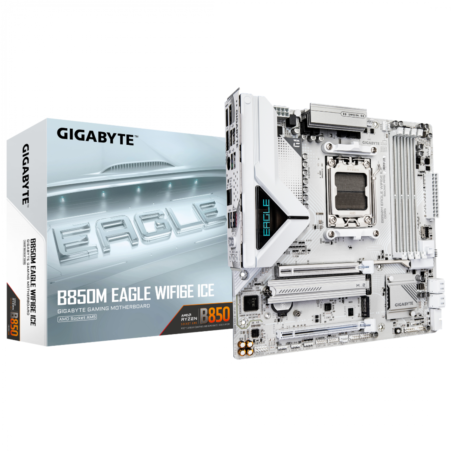 Mother Gigabyte (Am5) B850M Eagle Wf6E Ice - Imagen 2